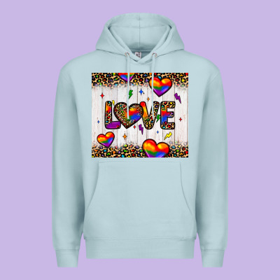 Love Hearts Pride Tumbler Premium Hoodie Designed By Jahusdesignshop