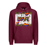 Burgundy love hearts pride tumbler Premium Hoodie - JahusDesignShop