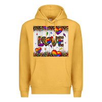 Mustard love hearts pride tumbler Premium Hoodie - JahusDesignShop