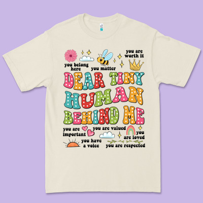 Customized Teacher Dear Tiny Human Behind Me Back Premium Tee Designed By Jahusdesignshop