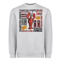 Heather Grey crawfish junkie Heavyweight Sweatshirt - MaliasSmallBusiness