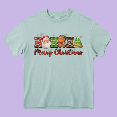 Hohoho Merry Christmas Santa Coffee Cup Tree Cooki Heavy Core Tee Designed By Fadigitalartstudio