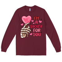 Burgundy i m a sucker for you Long Sleeve Tee - MaliasSmallBusiness