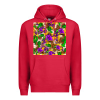 Cardinal Mardi Gras jester had and crawfish with leopard pa Premium Hoodie - HowdyJamesFarm
