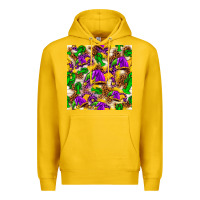 Lemon Mardi Gras jester had and crawfish with leopard pa Premium Hoodie - HowdyJamesFarm