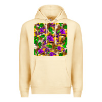 Pina Colada Mardi Gras jester had and crawfish with leopard pa Premium Hoodie - HowdyJamesFarm