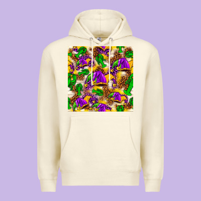 Mardi Gras Jester Had And Crawfish With Leopard Pa Premium Hoodie Designed By Howdyjamesfarm