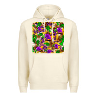 Sandshell Mardi Gras jester had and crawfish with leopard pa Premium Hoodie - HowdyJamesFarm