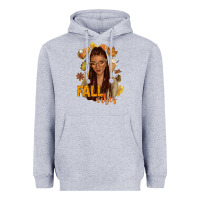 Heather Grey Fall vibes afro woman Heavyweight Hoodie - NancyCooperArtShop