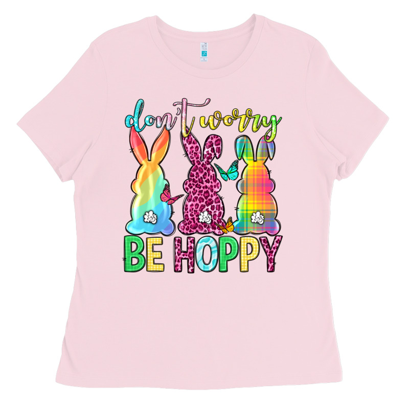 Don't Worry Be Hoppy Easter Day Ladies Tee by Neo Western | Teevron