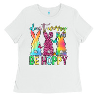 White Don't worry be hoppy Easter Day Ladies Tee - Neo Western
