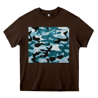 Chocolate Brown blue camouflage glitter Heavy Core Tee - BarkalooDesign