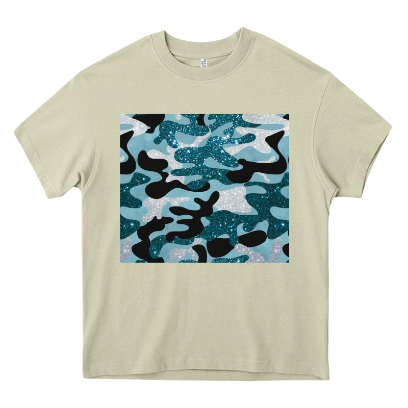 Blue Camouflage Glitter Heavy Core Tee by BarkalooDesign | Teevron