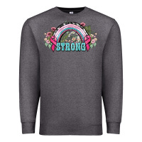 Charcoal Heather Strong Cancer rainbow Cancer Awareness Premium Sweatshirt - HowdyJamesFarm