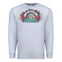 Heather Grey Strong Cancer rainbow Cancer Awareness Premium Sweatshirt - HowdyJamesFarm