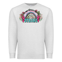 Oatmeal Heather Strong Cancer rainbow Cancer Awareness Premium Sweatshirt - HowdyJamesFarm