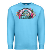 Ocean Blue Strong Cancer rainbow Cancer Awareness Premium Sweatshirt - HowdyJamesFarm