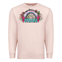 Pale Pink Strong Cancer rainbow Cancer Awareness Premium Sweatshirt - HowdyJamesFarm