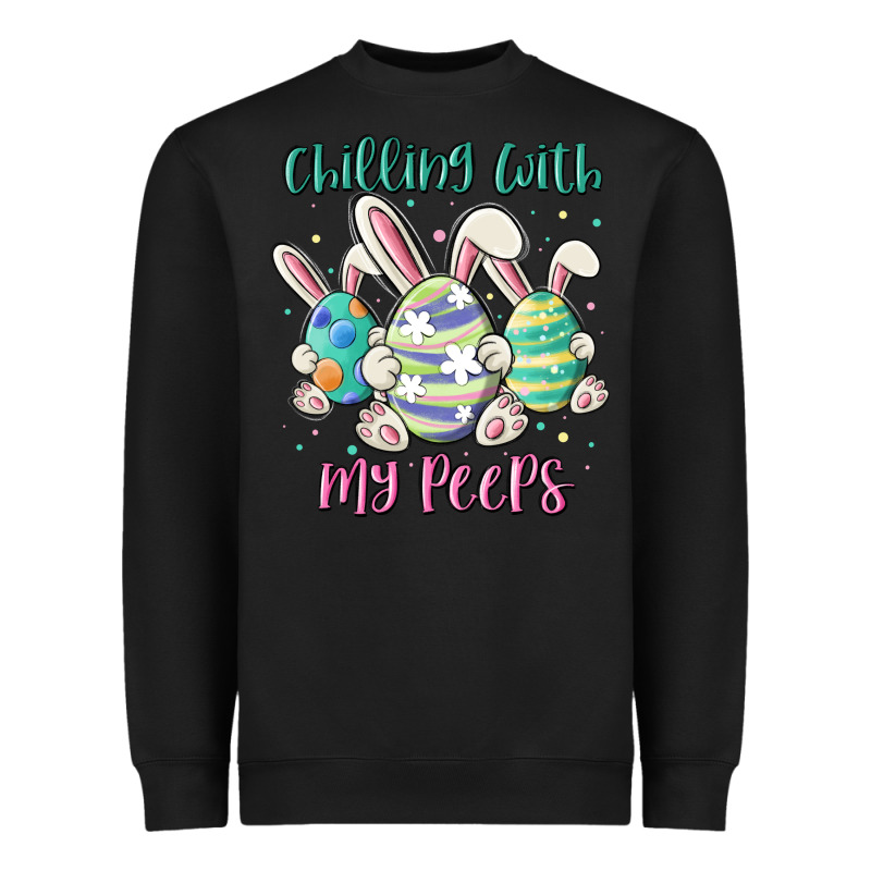 Chilling With My Peeps Heavyweight Sweatshirt by MaliasSmallBusiness | Teevron
