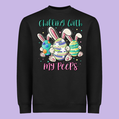 Chilling With My Peeps Heavyweight Sweatshirt Designed By Maliassmallbusiness
