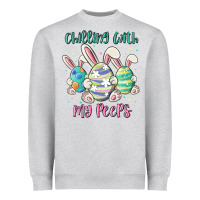 Heather Grey chilling with my peeps Heavyweight Sweatshirt - MaliasSmallBusiness