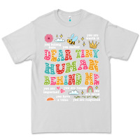 Dove Grey customized teacher dear tiny human behind me back Premium Tee - JahusDesignShop