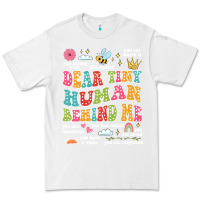 White customized teacher dear tiny human behind me back Premium Tee - JahusDesignShop
