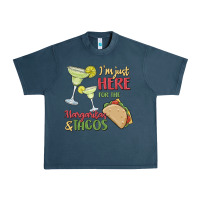 Midnight Navy i'm here for the margaritas and tacos Urban Heavy Tee - MaliasSmallBusiness