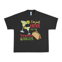 Pigment Black i'm here for the margaritas and tacos Urban Heavy Tee - MaliasSmallBusiness