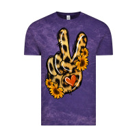 Cloud Purple Leopard Sunflower Peace Sign Vintage Tee - Jasminsmagicworld