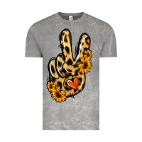 Cloud Rock Leopard Sunflower Peace Sign Vintage Tee - Jasminsmagicworld