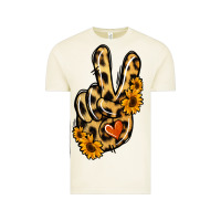 Leopard Sunflower Peace Sign Vintage Tee | Teevron