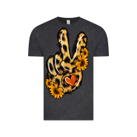 Vintage Black Leopard Sunflower Peace Sign Vintage Tee - Jasminsmagicworld
