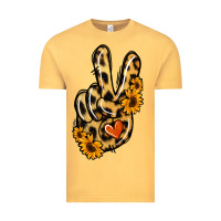 Vintage Mustard Leopard Sunflower Peace Sign Vintage Tee - Jasminsmagicworld