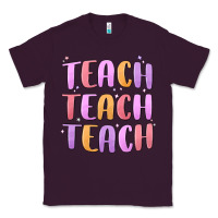 Plum teach teach varsity Classic Tee - MaliasSmallBusiness