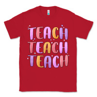 Red teach teach varsity Classic Tee - MaliasSmallBusiness