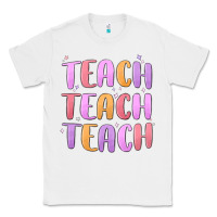 White teach teach varsity Classic Tee - MaliasSmallBusiness