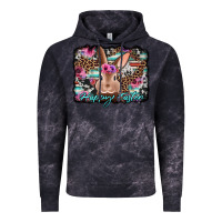 Cloud Black happy easter bunny western background Vintage Hoodie - Jasminsmagicworld