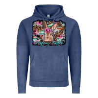 Vintage Denim happy easter bunny western background Vintage Hoodie - Jasminsmagicworld