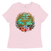 Bubblegum Pink i can do all things through christ who strenghtens me Ladies Tee - JahusDesignShop