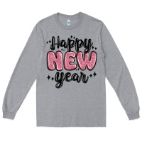 Heather Grey happy new year Long Sleeve Tee - MaliasSmallBusiness