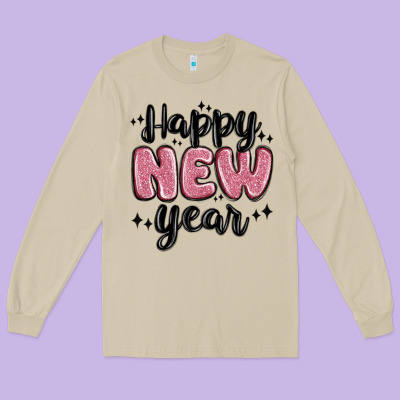 Happy New Year Long Sleeve Tee Designed By Maliassmallbusiness