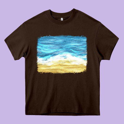 Glitter Beach Background Heavy Core Tee Designed By Hra Design Shop