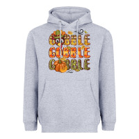 Heather Grey Gobble gobble turkey Thanksgiving Heavyweight Hoodie - NancyCooperArtShop