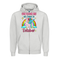Dove Grey unicorns are born in october Zipper Hoodie - Jasminsmagicworld