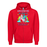 Red unicorns are born in october Zipper Hoodie - Jasminsmagicworld