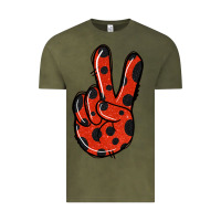 Vintage Olive Ladybug Peace Sign Vintage Tee - Jasminsmagicworld