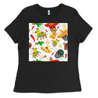Black mexico seamless pattern Ladies Tee - FaDigitalArtStudio