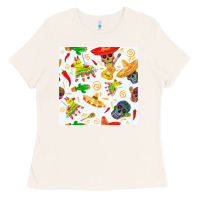 Bone mexico seamless pattern Ladies Tee - FaDigitalArtStudio