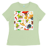 Matcha mexico seamless pattern Ladies Tee - FaDigitalArtStudio